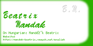 beatrix mandak business card